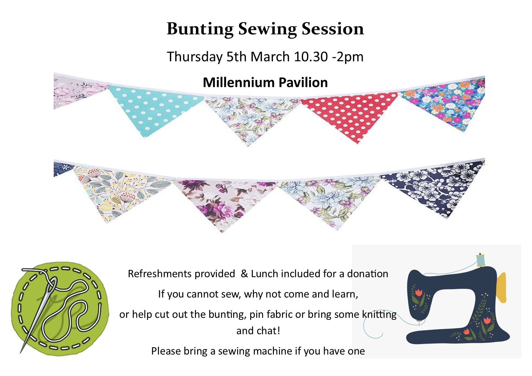Bunting sewing session